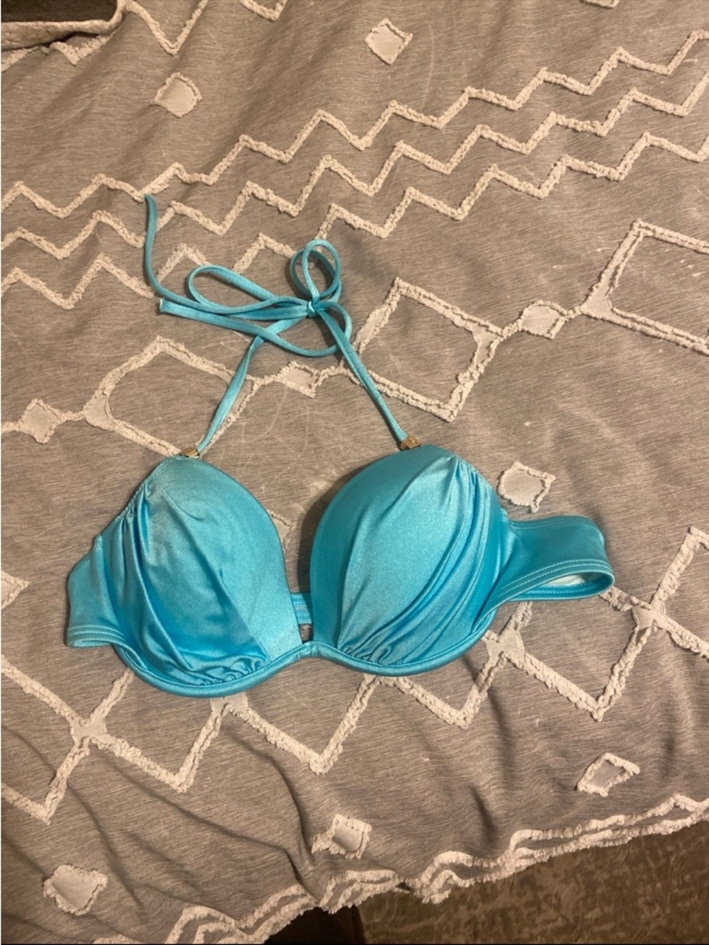 Victoria's Secret Shimmery Turquoise Padded Bikini Top